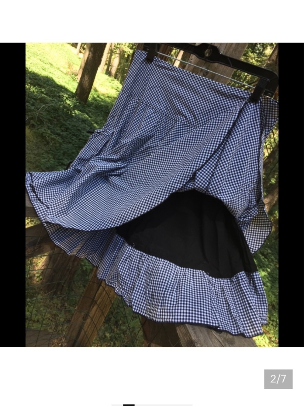 Fresh Wear Black and White Gingham Circle Skirt - Picture 6 of 8